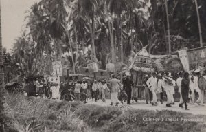 Singapore Chinese Funeral Procession Real Photo Old Postcard