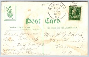 Rangeley Lakes Maine~Mingo Spring House Interior~Stone Fireplace~Office~1910 B&W