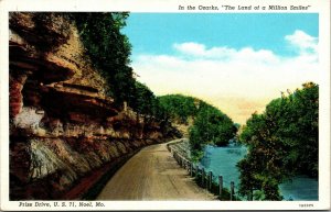 Vtg Noel Missouri MO Prize Drive US 71 Ozarks 1930s Linen Postcard