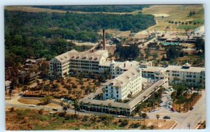 ORMOND BEACH, FL Florida~ Roadside HOTEL & ELINOR VILLAGE c1950s Golf Postcard