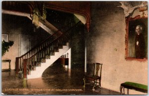 VINTAGE POSTCARD INTERIOR VIEW OF THE OAKLAND MANSION AT GARDINER MAINE