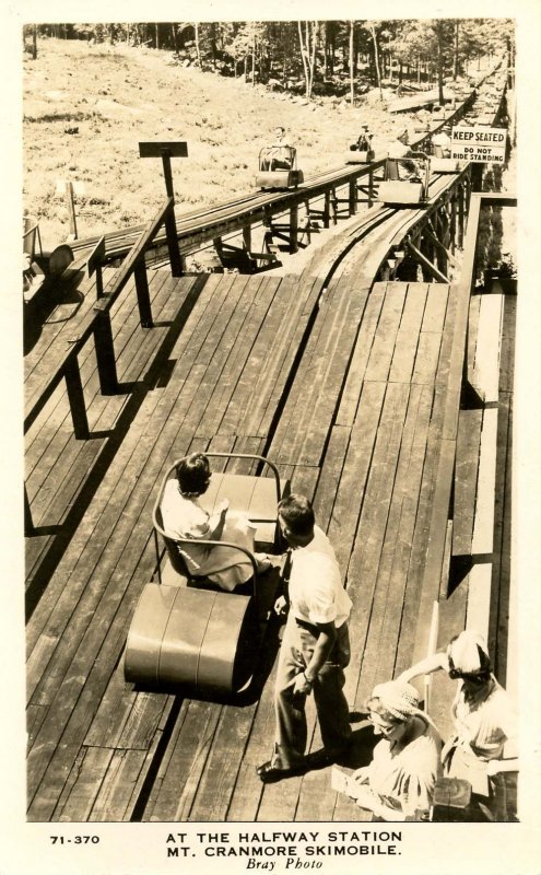 NH - North Conway. Mt Cranmore Skimobile circa 1940   RPPC