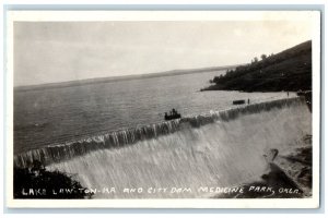 Lake Law Ton Ka And City Dam Medicine Park Oklahoma OK RPPC Photo Postcard