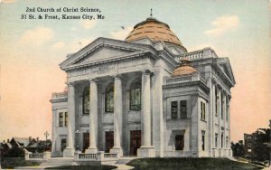 KANSAS CITY, MO Missouri    2ND CHURCH OF CHRIST SCIENCE    1915 Postcard