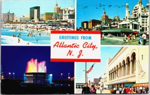 Greetings From Atlantic City New Jersey Chrome Postcard C116