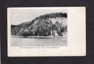 NY Camp Recreation Bay View Lake Champlain New York Private Mailing Card PC