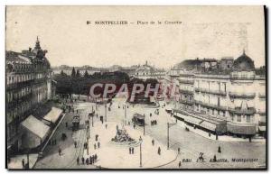Old Postcard Montpellier Place De La Comedie