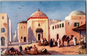 Tucks 7428 Wide Wide World Saffi Market Morocco Vintage Postcard V22