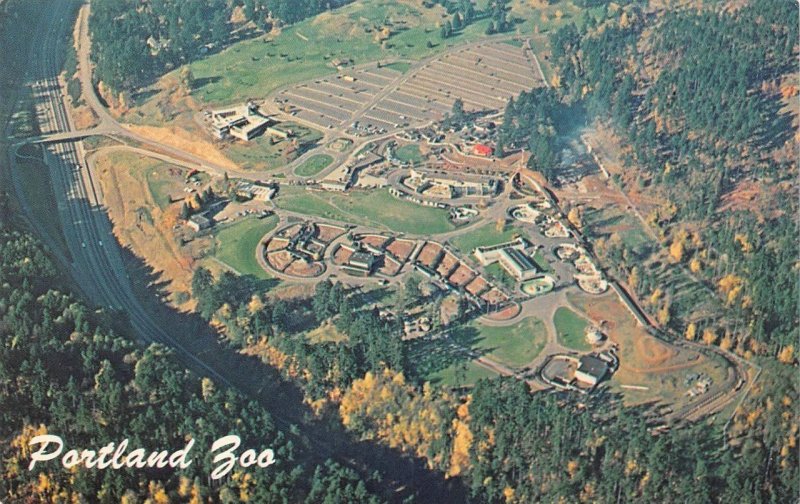 Portland, OR Oregon    PORTLAND ZOO~AERIAL VIEW    Vintage Chrome Postcard