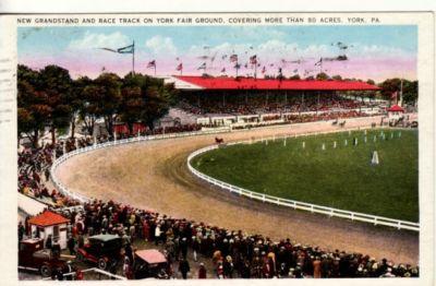 HORSE RACE TRACK & GRANDSTAND  York, PA  1934 postcard
