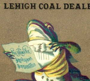 1880s Lehigh Coal Dealer J.B. Bloodgood Anthropomorphic Frog Sheet Music P213