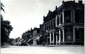 1940s Street View El Paso IL Coca Cola Sign RPPC Real Photo Postcard