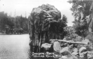 Taylors Falls Minnesota~Shadow Rock along St Croix River?~1940s RPPC-Postcard