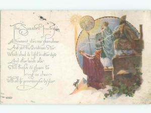 Divided-Back RELIGIOUS CHRISTMAS SCENE Nice Postcard W8441