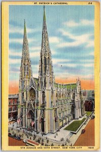 1948 St. Patrick's Cathedral 5th Ave. & 50th St. New York City Posted Postcard