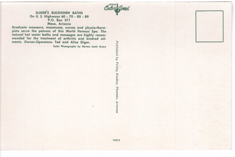 US    PC3153  SLIGER'S BUCKHORN BATHS, MESA, AZ