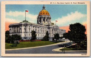 Vtg St Paul Minnesota MN State Capitol Building 1940s View Linen Old Postcard