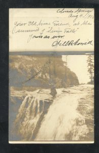 RPPC COLORADO SPRINGS COLORADO SEVEN FALLS 1906 REAL PHOTO POSTCARD