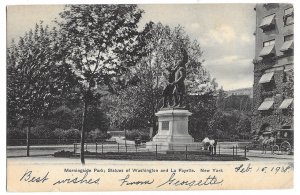 Morningside Park, Statues of Washington, La Fayette New York City 1908 Undivided