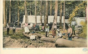 Postcard C-1910 Lumber Southern Logging Camp Detroit Publishing Phostint 23-1336