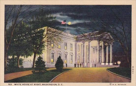 Washington DC White House At Night