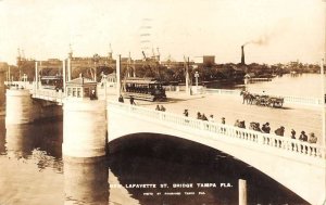 Tampa Florida New Lafayette St Bridge Real Photo Antique Postcard KK1688