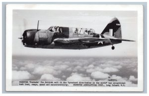 Brewster Bermuda Bomber Aircraft Plane Real Photo Postcard RPPC WJ Gray EKC