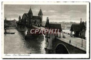 Old Postcard Bonn Due Rheinbrucke