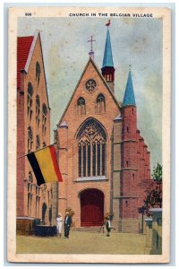 c1933 Church Belgian Village Reproduction Old Belgium Chicago Illinois Postcard 