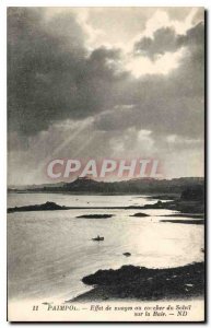 Postcard Old Paimpol Effect clouds corcher the Sun on the Bay