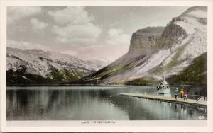 Lake Minnewanka Banff Alberta AB Boat Dock Gowen Sutton Unused RPPC Postcard F95