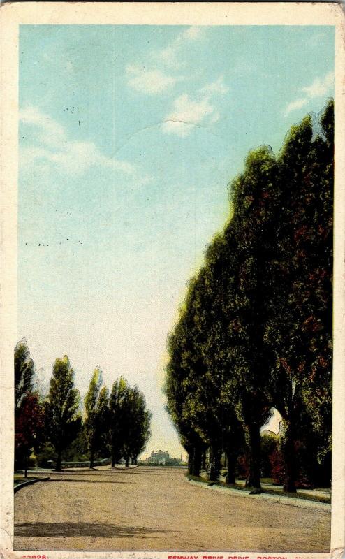 Boston Massachusetts Fenway Drive c1913 Vintage Postcard M21