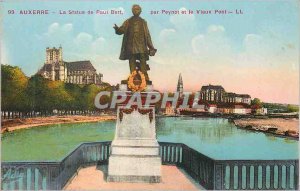 Old Postcard The Statue of Auxerre Paul Bert For Peynot and Old Bridge LL