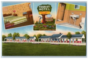Trenton New Jersey NJ Postcard Sleep-E-Hollow Motel Exterior Roadside c1940's