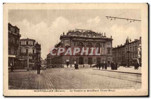 Montpellier Old Postcard The Theater and Boulevard Victor Hugo