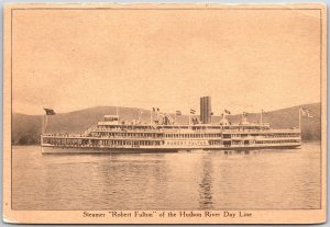 Steamer Robert Fulton Of The Hudson River Day Line Passenger Ship Postcard