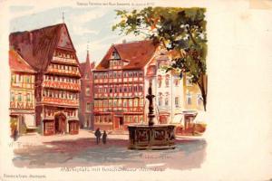 Hildesheim Germany Marktplatz Antique Postcard J69994