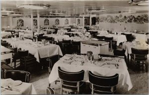 SS 'Rijndam' Passenger Ship Dining Room Unused Real Photo Postcard H17 *as is