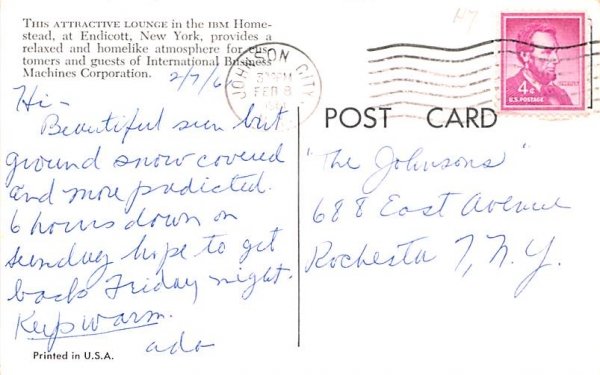 IBM  Homestead Endicott, New York Postcard