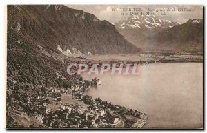 Old Postcard General view Territet Chillon and Dent du Midi