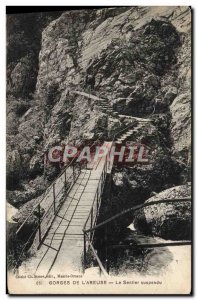 Old Postcard Gorges De L & # 39Areuse The Path Suspended