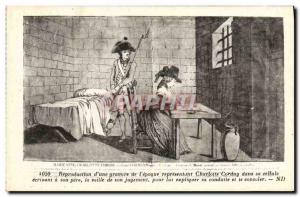 Old Postcard Justice Charlotte Corday in his cell