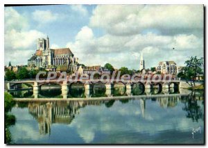 Modern Postcard Auxerre Yonne Cathedral and the Pont Paul Bert