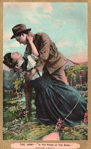 Vintage Postcard 1910's The Army In The Power of The Enemy Couple Lovers Artwork