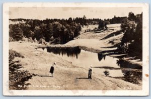 1951 RPPC PINES GOLF COURSE DIGBY N.S. CANADA MAN & WOMAN PLAYERS PHOTO POSTCARD