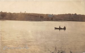 H53/ Osceola Iowa RPPC Postcard 1907 Men Fishing Boat