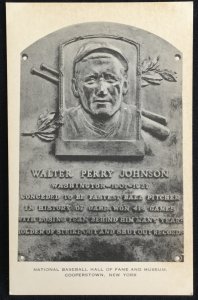 Unused Postcard Walter Perry Johnson Baseball Hall of Fame NY LB