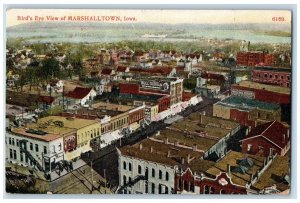 1910 Bird's Eye View Of Marshalltown Bull Durham Building Iowa IA Shops Postcard