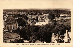 CPA Troyes- vue sur la Caisse d'Epargne et le Lycee FRANCE (1007930)