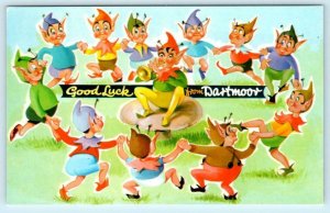 GOOD LUCK from DARTMOOR, England UK  ~ Elves, Pixies Fantasy Dancing Postcard 